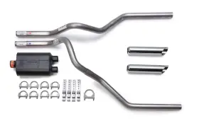 Dk108-ch Flowmaster 07-15 Ford F150 F250 Mandrel Dual Exhaust Kit Super 40 Chrome Tips