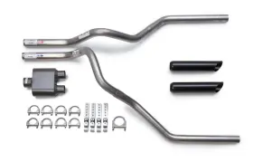 1-chamber Flowsound 850007583262 Ford F150 F250 09-19 Muffler Dual Exhaust Kit Black Tips