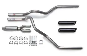 Flowsound 850007583293 Ford F150 F250 09-19 Glasspack Muffler Mandrel-bent Dual Exhaust Kit Black Tips