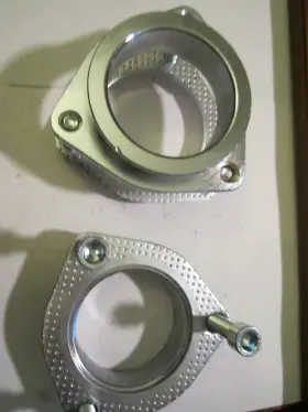 50250-2 Fmr Performance 2.5 Inch 3 Bolt Threaded Exhaust Flange With Gasket And Bolts