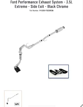 M-5200-f1535reba Ford Performance Exhaust System 3.5l Sport - Side Exit Black Chrome 15-19 F150