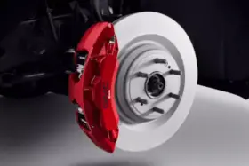 85138044 Gm Front 6-piston Brembo Brake Upgrade System In Red With Gmc Logo