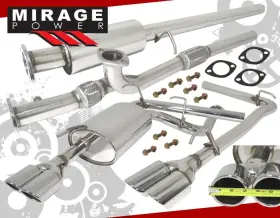 Cb-mi62910ch-558-l1 Godsnow For 1991-1999 Mitsubishi 3000gt Gto Steel 3 Inch Catback Quad Muffler Tip