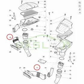 3w0129367a Gxsl 1pair For Bentley Continental Gt Gtc W12 Intake Air Duct Pipe / 8a