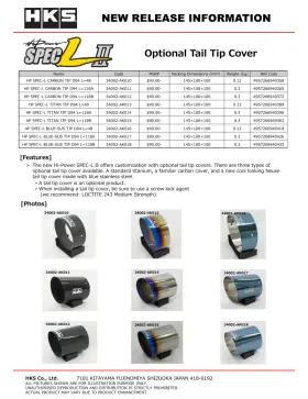 34002-ak010 Hks Exhaust - Hi-powr Carbn Ti