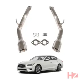 Hz0025 Hz Motorsport Performance Axle Back Exhaust For 2014-2022 Infiniti Q50 Q50s Sedan V2