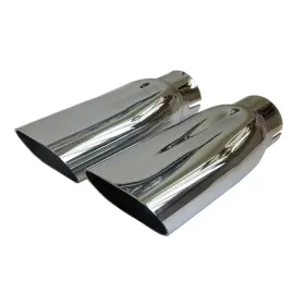 Inl11853 Inline Tube 1969-72 Chevelle Ss Rear Tail Pipe Chrome Cow Bell Tips Pair
