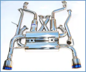 Hs09ifxgid Invidia 09 Fx35 2/4wd Gemini Rolled Titanium Tip Cat-back Exhaust