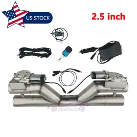 0300810a Jonjea 2.5 Inch Double Electric Exhaust Y Pipe Dual Valve Manual Control &remote Switch