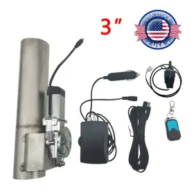 0301011 Jonjea 3 Inch 76mm Electric Exhaust I Pipe Control Valve Motor With Remote And Manual Switch