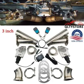 0301911 Jonjea 3 Inch Dual Electric Exhaust Control Valve Y Pipe Motor Kit With Remote Switch