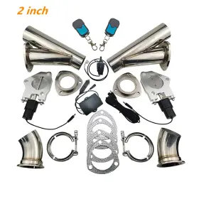 0302008 Jonjea 2 Inch Double Electric Exhaust Valve Motor Y Pipe Kit Manual Control And Remote Switch