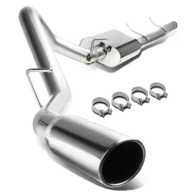 Nsp006-cbk-cs09-4853l-4dr Kitlspn 4 Inch Round Cut Tip Muffler Catback System For 07-13 Silverado Sierra 1500 Short Bed