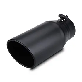 355012racbk Lcgp Exhaust Tip 3.5 Inch Inlet 5 Outlet 12 Bolt-on Black Ss Rolled Angle Tailpipe