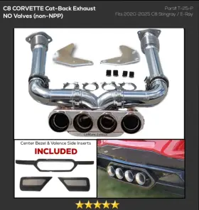 T-25-p Lemans Edition C8 Corvette Exhaust Center Exit 2020-2025 Stingray/e-ray