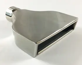 W225775-250-cmss-s Long Exhaust Tip 7.75 X 2.25 Inch Outlet 8.00 2.50 Inlet Rolled Slant Rectangle St