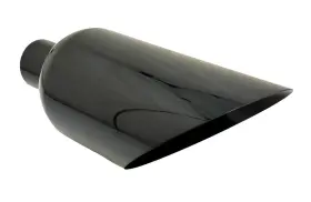 Wss50012-225-gbk-s Long Exhaust Tip 5.00 Inch X 12.00 2.25 Inlet Slant Black Chrom