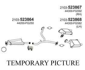 166507 Mac Auto Parts Exhaust Y Pipe With Dual Mufflers For 12-14 Subaru Impreza 2.5l Turbo Wrx 4 Door