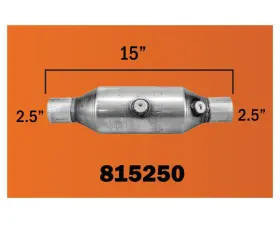 188959 Mac Auto Parts Universal Catalytic Converter Epa Approved 2 1/2 Inlet Oulet Spec 15 Inches Long