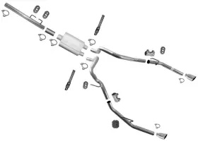 216761 Mac Auto Parts High Flow Performance Muffler Dual Exhaust Tail Pipes For Ram 1500 2009-2016 5.7