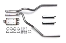 Dk102-ch Magnaflow 96-99 Gmc Sierra Truck Mandrel Dual Exhaust Kit Muffler Chrome Tips