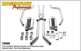 15896 Magnaflow Perf Exhaust 67-69 Gm For F Body 2.5in Dual System