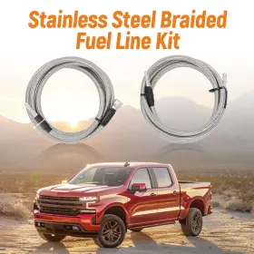 819-816 Maxpeedingrods Tcmp1f Stainless Steel Braided Fuel Lines Kit For Silverado Sierra 1500 2500