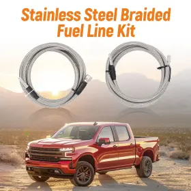 819-816 Maxpeedingrods Wjqy80 Stainless Steel Braided Fuel Lines Kit For Silverado Sierra 1500 2500