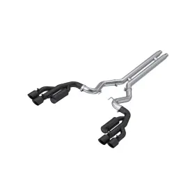S7207blk Mbrp Exhaust For 18-19 Ford Mustang Gt 5.0 3in Cat Back Quad Tip Race Version - Black