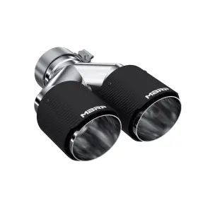 T5183cf Mbrp Exhaust For 3in Id / Dual 4in Od Out Staggered L 9.37in R 9.87in Wall Carbon