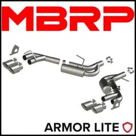 S7039al Mbrp Armor Lite 2.5 Inch Axle-back Exhaust System For 2016-2024 Chevy Camaro Lt 3.6l