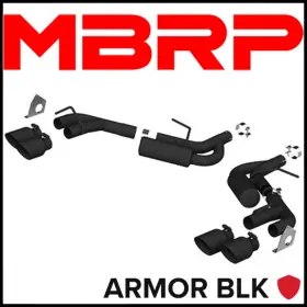 Mbrp S7039blk Armor Blk 2.5 Inch Axle-back Exhaust System Fits 2016-2024 Chevy Camaro 3.6l V6