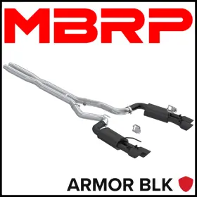 S7280blk Mbrp 2024 Ford Mustang Gt 5.0l 3in Cat-back Dual Split Rear - Quad Black Tips
