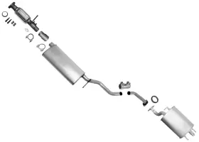 183813 Medallion Auto Parts Rear Catalytic Converter Resonator Muffler Exhaust System Fits Lexus Rx300 99-03