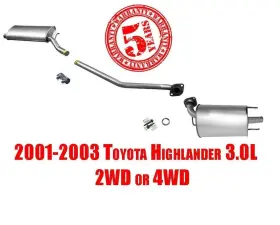 183919 Medallion Auto Parts For 01-03 Highlander Middle Muffler Rear Exhaust System Welding Req