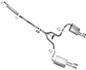 208237 Medallion Auto Parts Extension Pipe Resonator Dual Mufflers Exhaust System For Nissan Maxima 04-2008