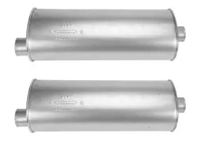 2.50id Medallion Auto Parts 227747 2 9 Inch Oval Universal Muffler 25.50 Oal Offset Center