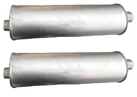 2.50id Medallion Auto Parts 227750 2 7 Inch Round Universal Muffler 28.0 Oal Center Offset