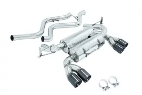 Mr-abe-be90m34d-bc Megan Racing Supremo Exhaust Bmw E90 M3 4 Dr 2008-11 Black Chrome Roll Tips