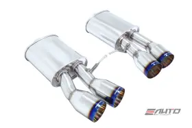 Mr-abe-bf13m6-vo Megan Racing 4 Inch Quad Burnt Roll Tip Supremo Axle Back Exhaust Bmw F13 F06 M6 Gran Goupe
