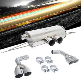 Mr-abe-bx5m15 Megan Racing Axleback Exhaust Kit Silver Polish Tips For 15-19 X5 X6 M Sport F85 F86