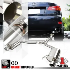 Motor-1 Mt1-052siumebc Dual Muffler 3.75 Inch Beveled Edge Tip Axle Back Exhaust For 06-13 Lexus Is250/is350
