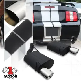 Mt1-400ruebc Motor-1 Pair Ss 4 Inch Tip Muffler Axle Back Exhaust System For 05-10 Ford Mustang 4.6/5.4l