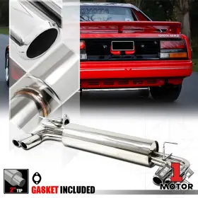 Mt1-582rmebc Motor-1 Quad 2 Inch Rolled Edge Tip Muffler Axle Back Exhaust System For 85-89 Toyota Mr2 W10