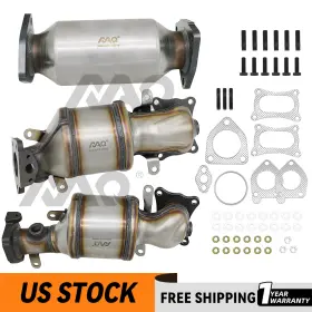 45131-45132-16447 Naq 3pcs Catalytic Converter Set For Honda Pilot / Ridgeline 3.5l Bank 1 And 2 09-19