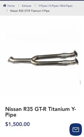 Kwemx1-y Nissan R35 Gt-r Titanium Y-pipe 2008-2014