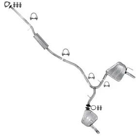 304215 Northeastern Exhaust Stainless Steel Resonator Y-pipe With Pair Of Mufflers Kit Fits 16-21 Civic 1.5l