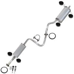 605112 Northeastern Exhaust Stainless Steel Resonator And Muffler With Hangers Kit Fits 2007-2012 Sentra 2.0l