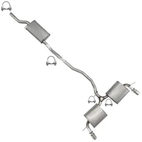 609105 Northeastern Exhaust Stainless Steel Resonator With Pair Of Mufflers Kit Fits 2007-2010 Edge Mkx 3.5l
