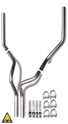 Colt.8702fun225 Northeastern Exhaust Dual Pipes Kit Fits 1987-2002 Dodge Ram Pick Up Trucks 2.5 Inch